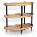 **Technische titel in het Nederlands:** **Moderne houten plank met zwarte metalen poten**